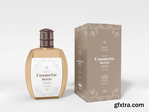 Cosmetic bottle packaging mockup