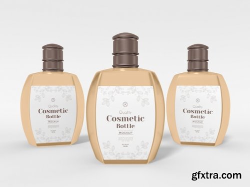 Cosmetic bottle packaging mockup