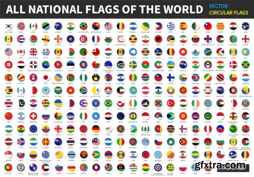 All official national flags of the world. Premium Vector