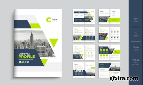 Company profile template design modern minimal multipage brochure design Premium Vector