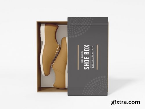 Shoe box with cover branding mockup