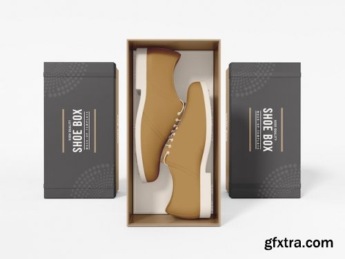 Shoe box with cover branding mockup