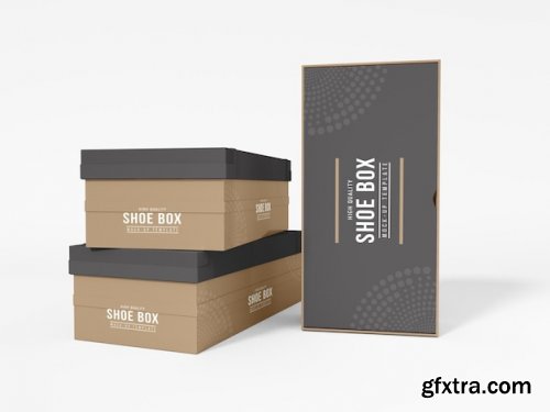 Shoe box with cover branding mockup