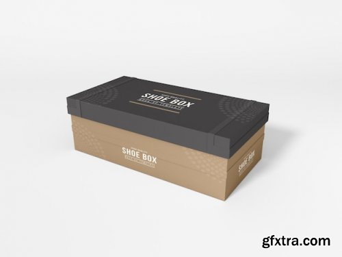 Shoe box with cover branding mockup