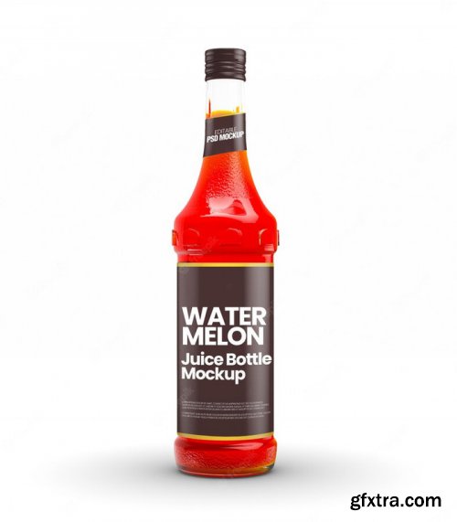 Water melon juice bottle mockup