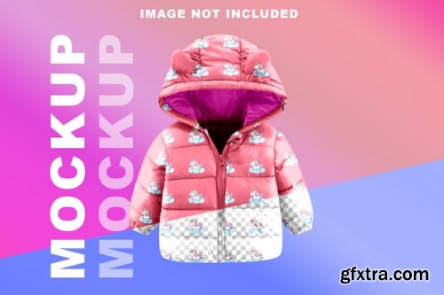 Baby winter jacket mockup
