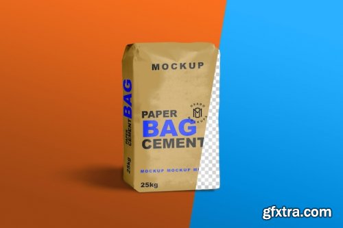 Realistic cement bag mockup