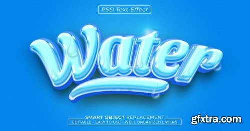 Water glossy editable 3d style text effect