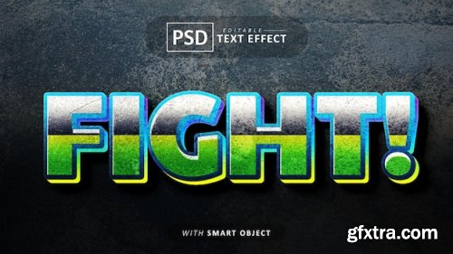 Fight 3d text effect editable