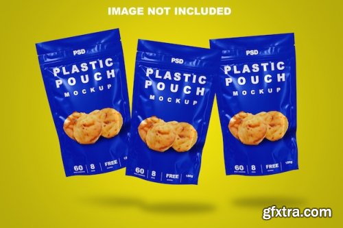 Realistic plastic pouch mockup