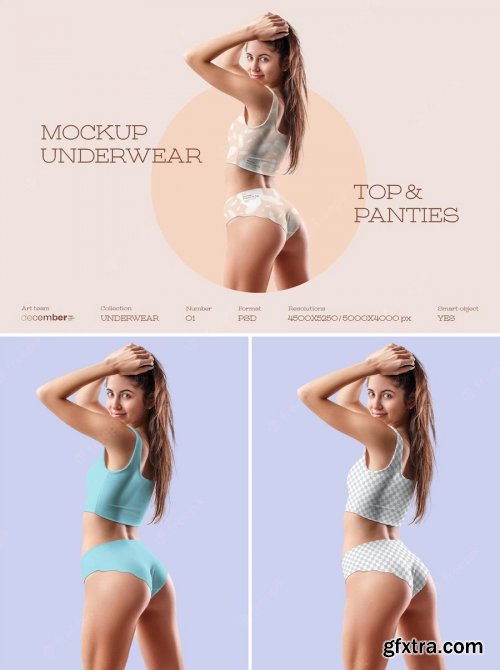 Mockup woman underwear top and panties