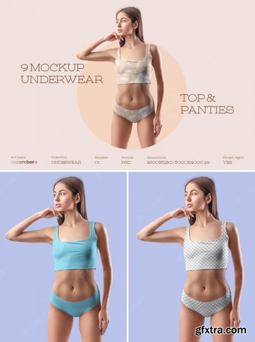 Mockups woman underwear. top and panties