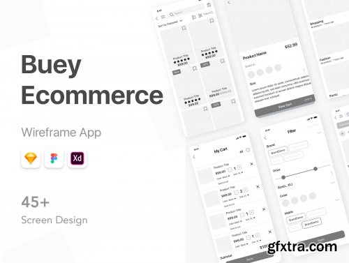 Buey E-commerce Wireframe Kit