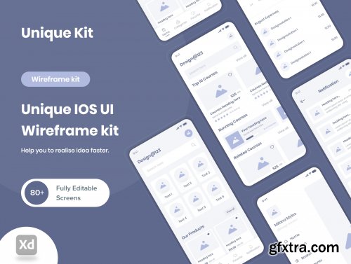 Unique IOS UI Wireframe kit