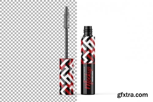 Cosmetic mascara makeup packaging mockup