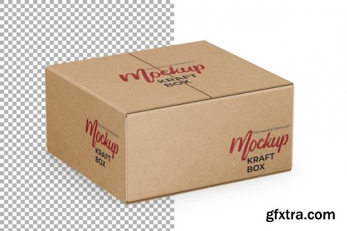 Brown kraft paper shipping box mockup