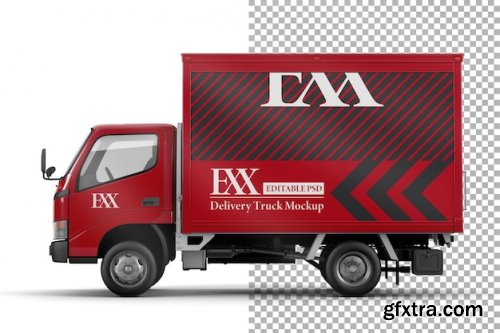 Delivery truck branding mockup