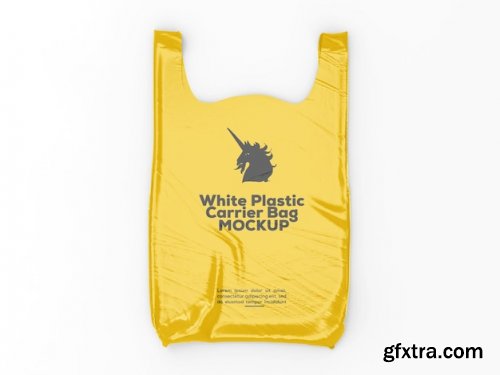 White plastic carrier bag Mockup