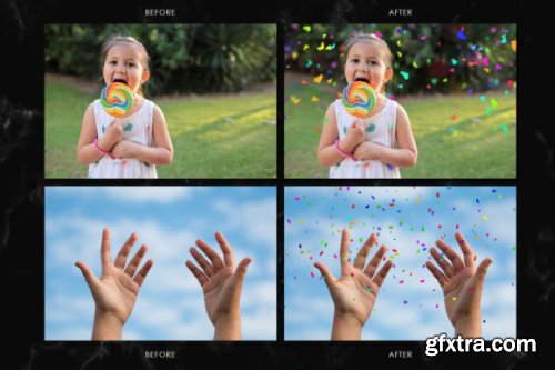 26 Rainbow Confetti Photo Overlays