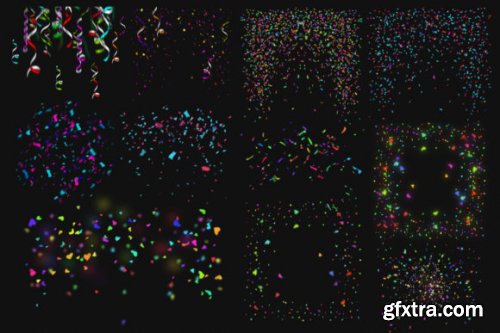 26 Rainbow Confetti Photo Overlays