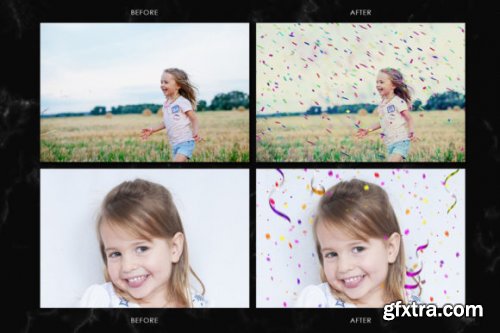 26 Rainbow Confetti Photo Overlays