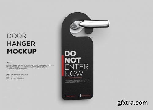 Paper door hanger mockup