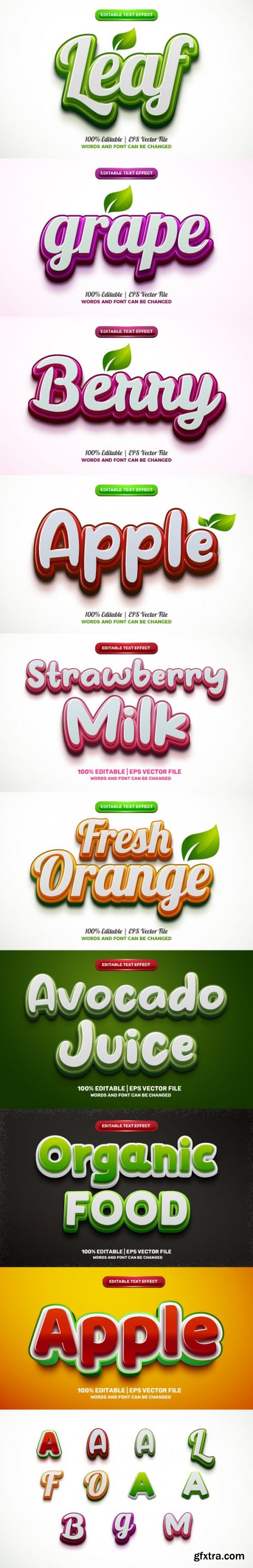 GraphicRiver - Nature Organic food editable text style effect collection 34832420