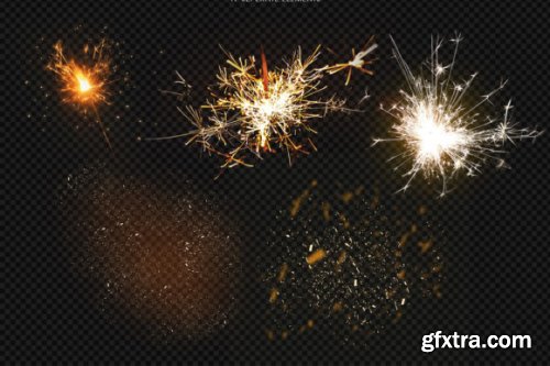  17 Sparkler Overlays, Holiday Flame