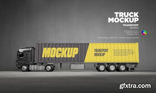 Transport container mockup in 3d rendering