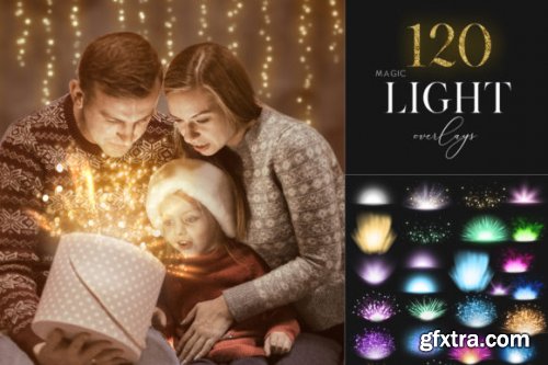 120 Magic Christmas Light Overlays