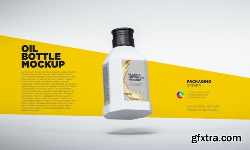 Motor oil bottle mockup