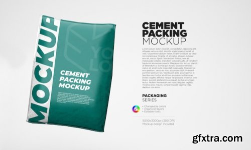 Cement paper bag mockup