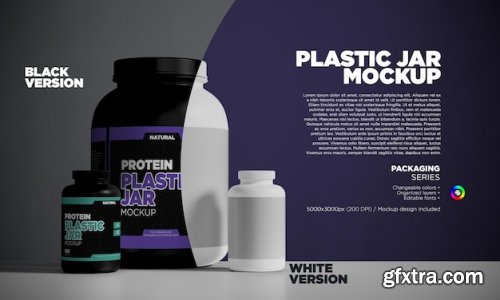 Medicine or protein powder container label mockup