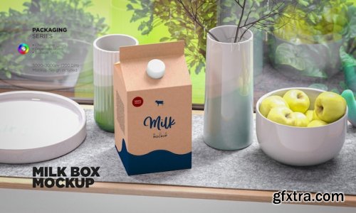 Milk packaging box Mockups