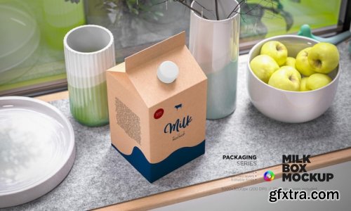 Milk packaging box Mockups