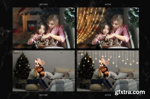 35 Christmas String Light Overlays