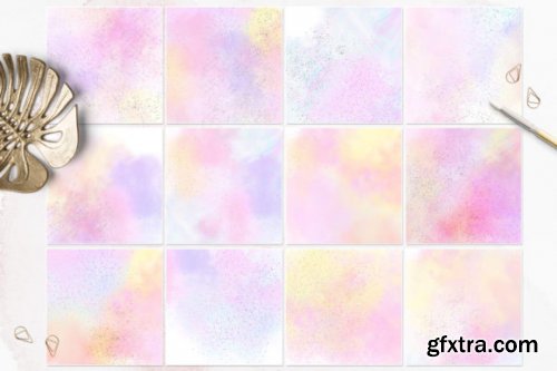 Cotton Candy Digital Paper, Unicorn