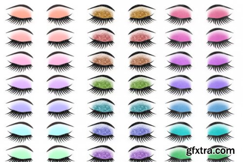 Eyes Clipart, Glitter Eyelashes Clip Art