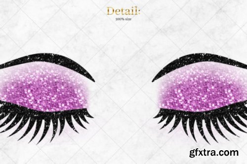 Eyes Clipart, Glitter Eyelashes Clip Art