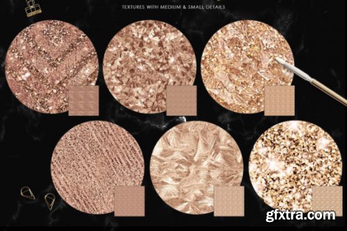 Seamless Rose Gold Patterns, Metallic