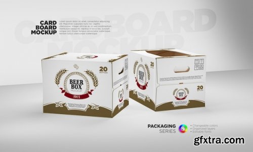 Beer cardboard boxes Mockups