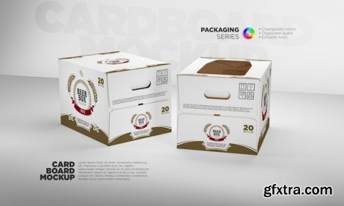 Beer cardboard boxes Mockups