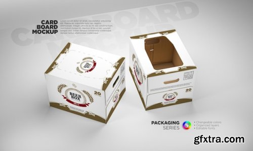 Beer cardboard boxes Mockups