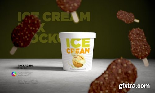 Ice cream jar packaging mockup