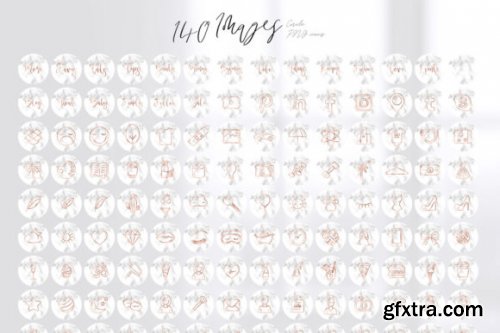 140 Rose Gold and Marble Icons Instagram