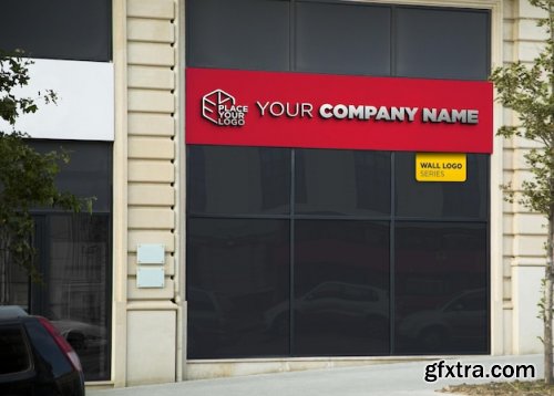 Logo facade sign mockups