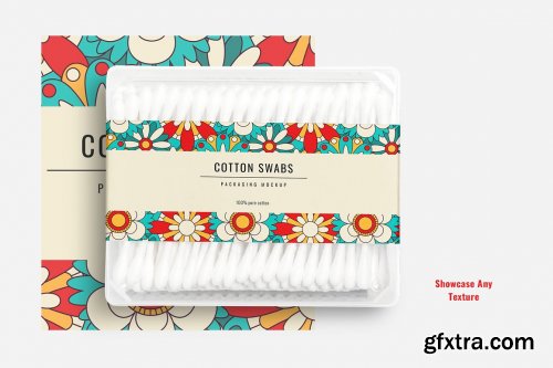 CreativeMarket - Cotton Swabs Pack Branding Mockup 7116038