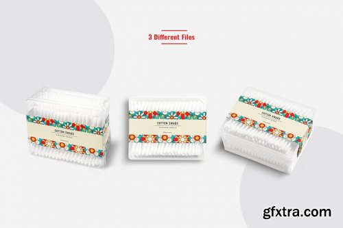 CreativeMarket - Cotton Swabs Pack Branding Mockup 7116038