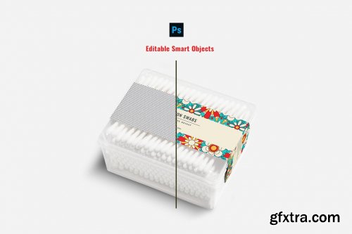 CreativeMarket - Cotton Swabs Pack Branding Mockup 7116038