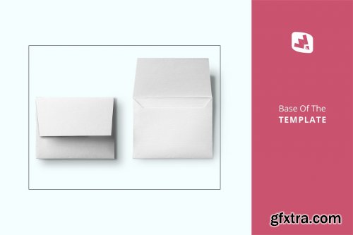 CreativeMarket - Top View Square Envelope Mockup 4456917